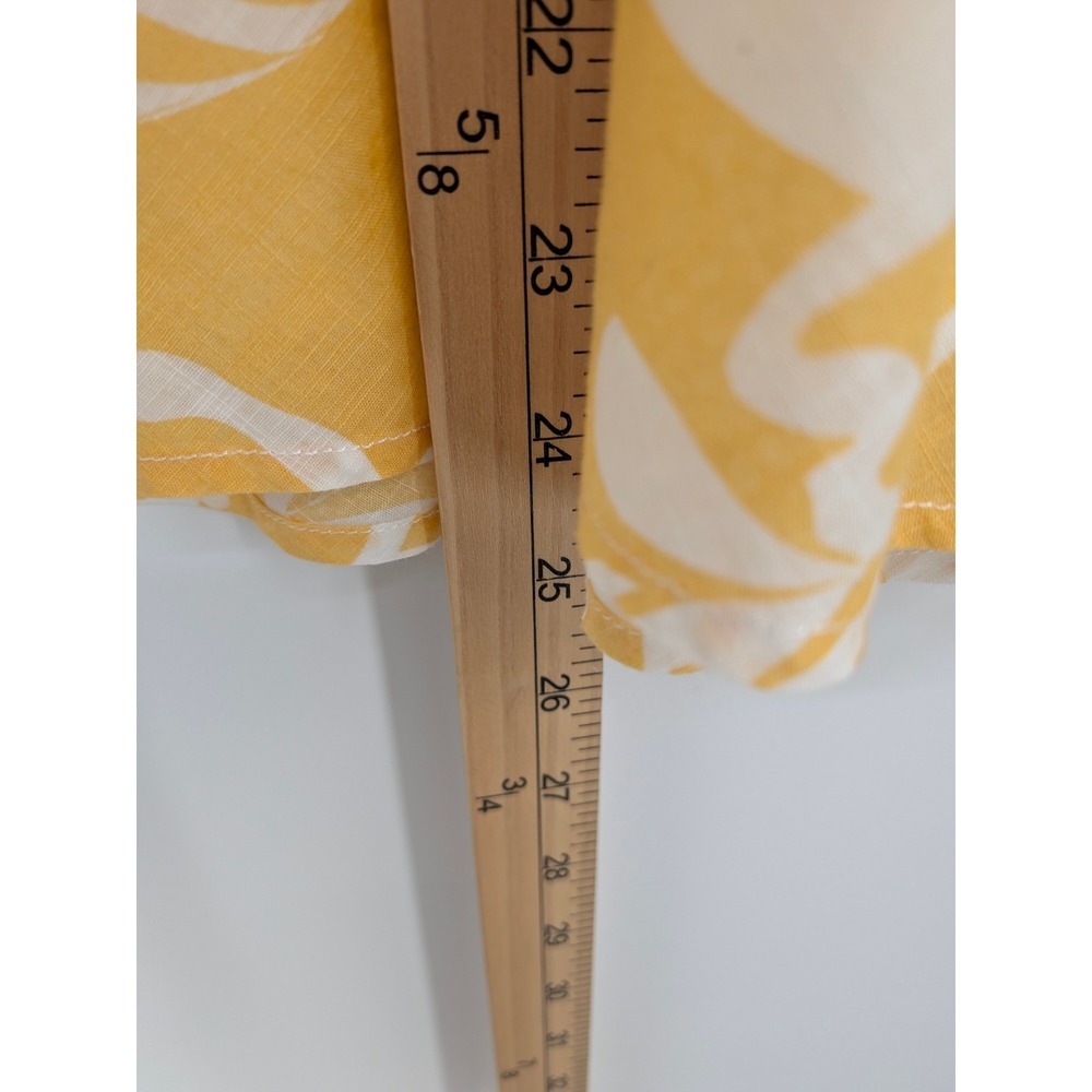 Chicos Midi Skirt Womens Medium Yellow Floral Tropical Cotton Ruffle Vacation - Picture 7 of 8